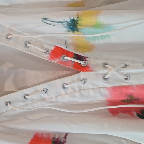 Sleeper Maxi Dress with Floral Accents, String Detail, Garden Party, EUC, Small - Picture 8 of 16